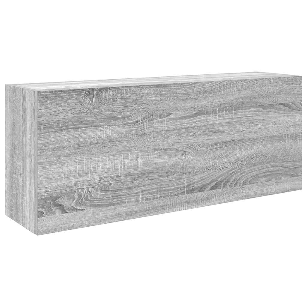 szürke sonoma szerelt fa fali fürdőszobaszekrény 100x25x40 cm