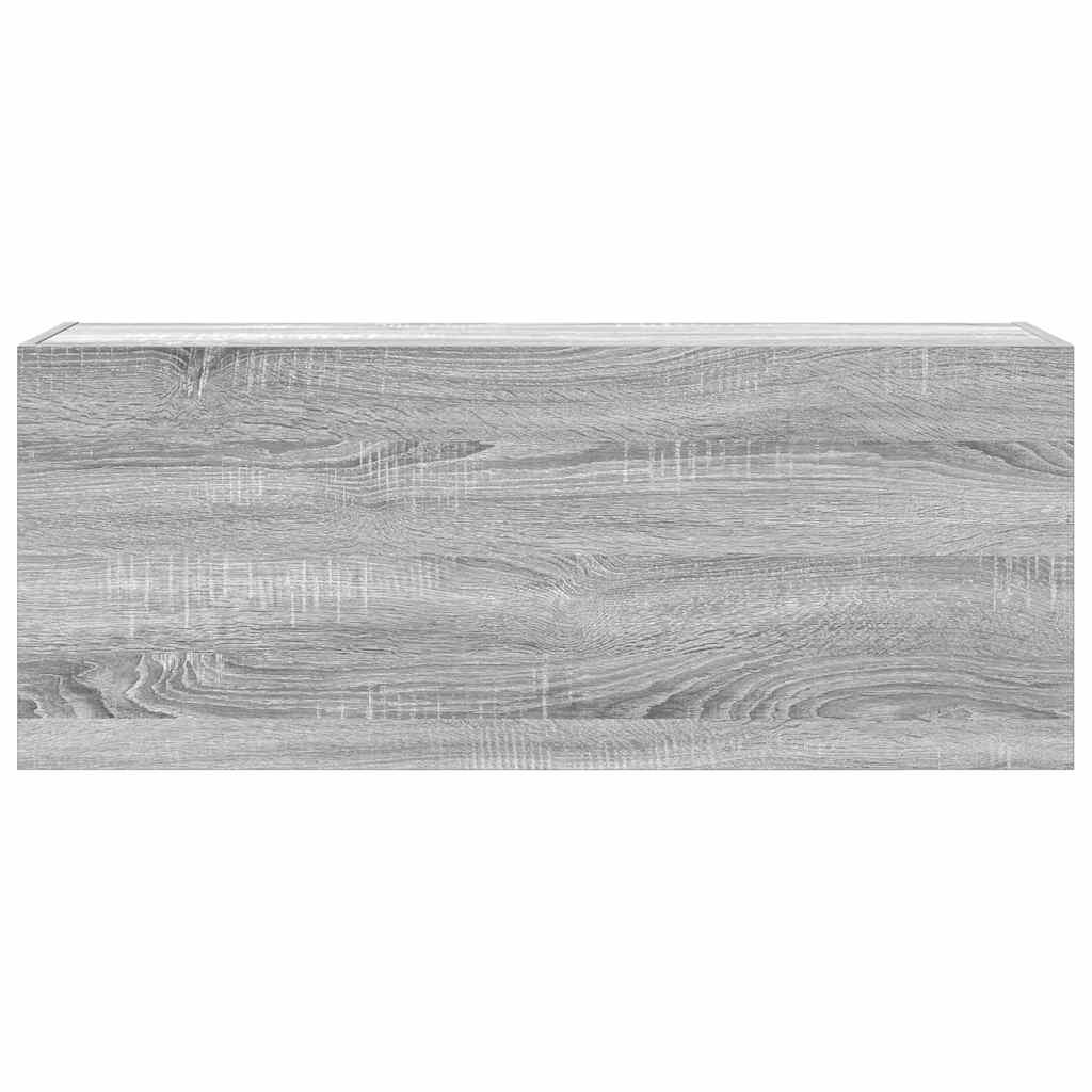 szürke sonoma szerelt fa fali fürdőszobaszekrény 100x25x40 cm