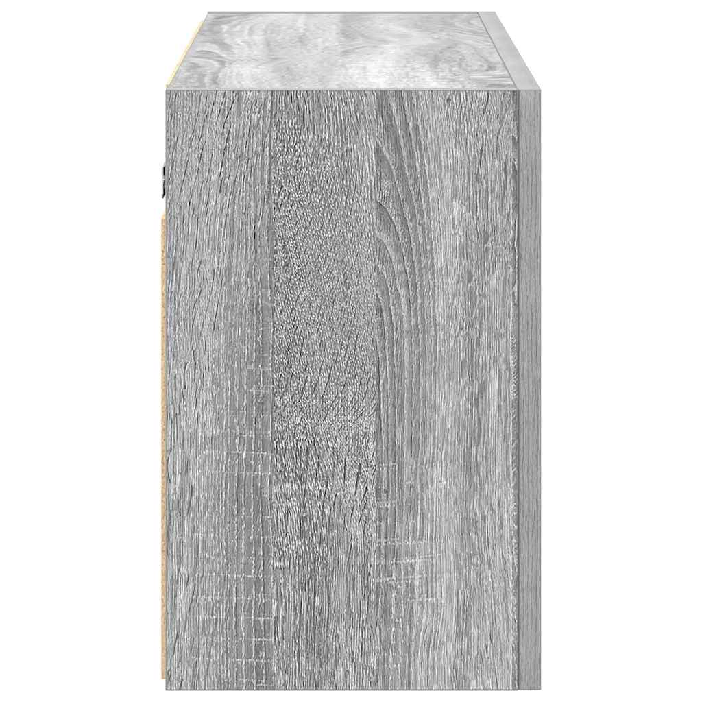 szürke sonoma szerelt fa fali fürdőszobaszekrény 100x25x40 cm