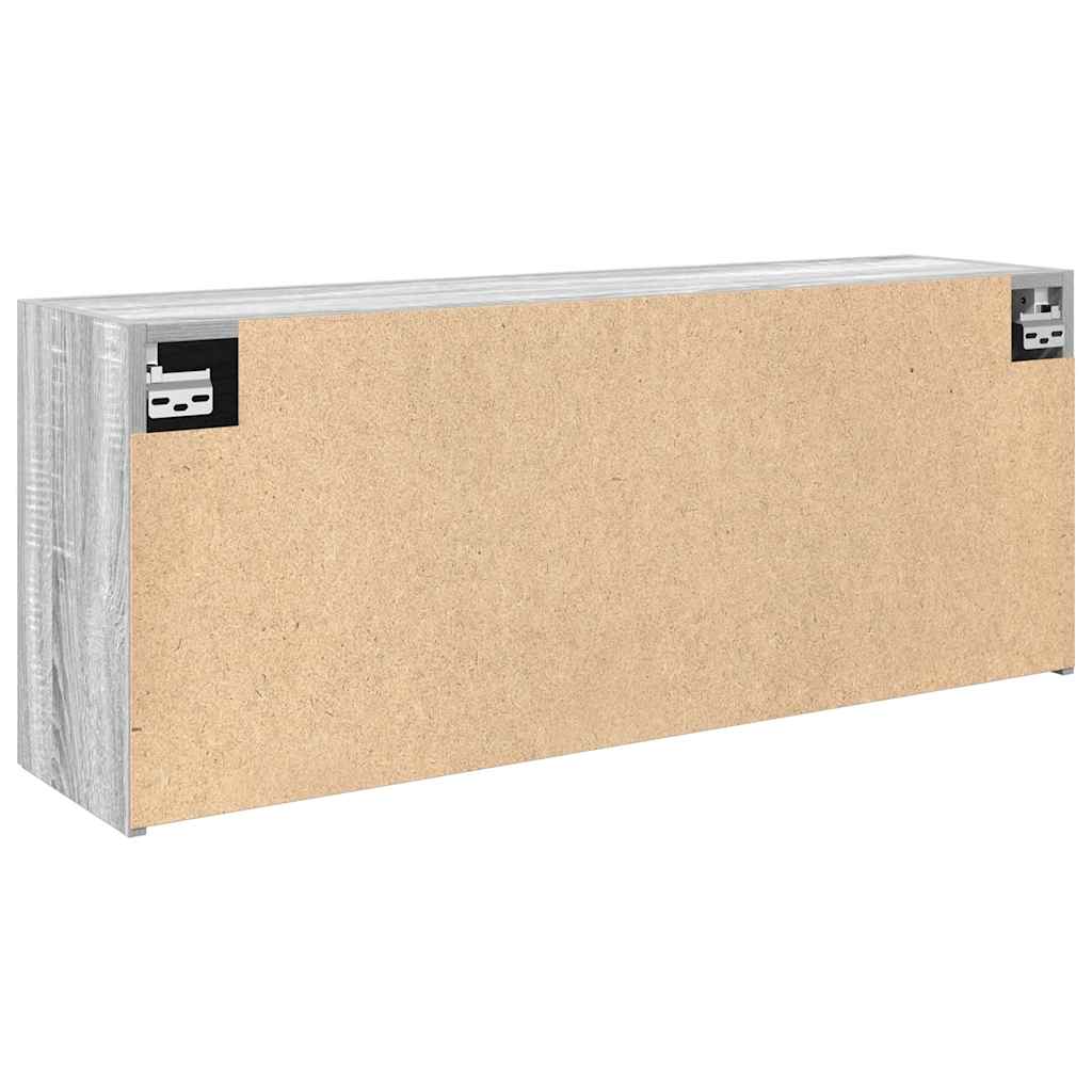 szürke sonoma szerelt fa fali fürdőszobaszekrény 100x25x40 cm