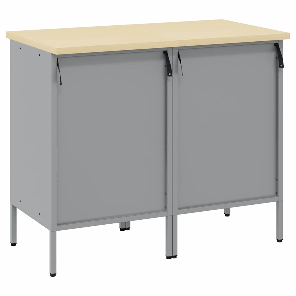Munkaszekrény fiókkal 2 pcs Piros és Szürke 100 x 55 x 85 cm