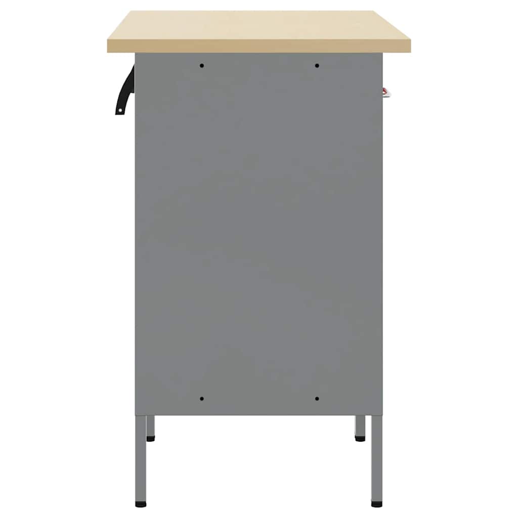 Munkaszekrény fiókkal 2 pcs Piros és Szürke 100 x 55 x 85 cm