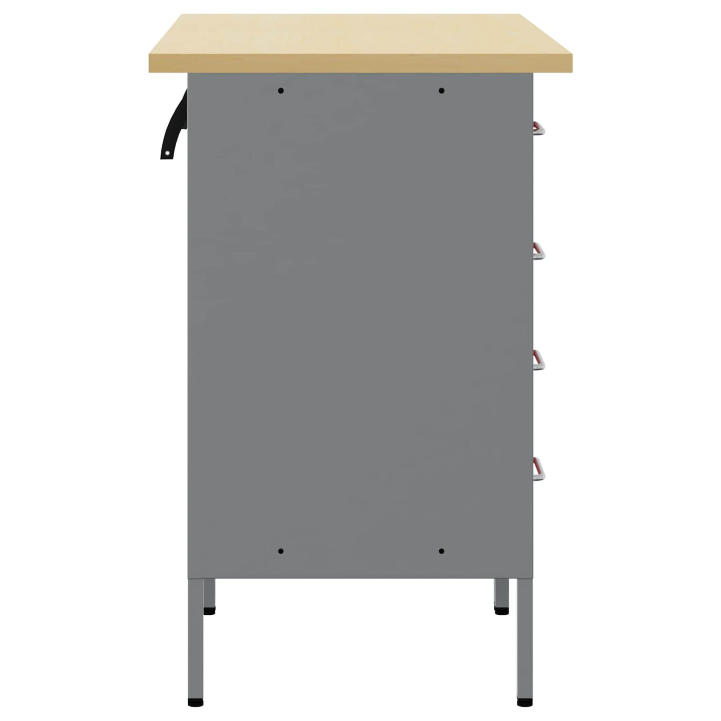 Munkaszekrény fiókkal 2 pcs Piros és Szürke 100 x 55 x 85 cm