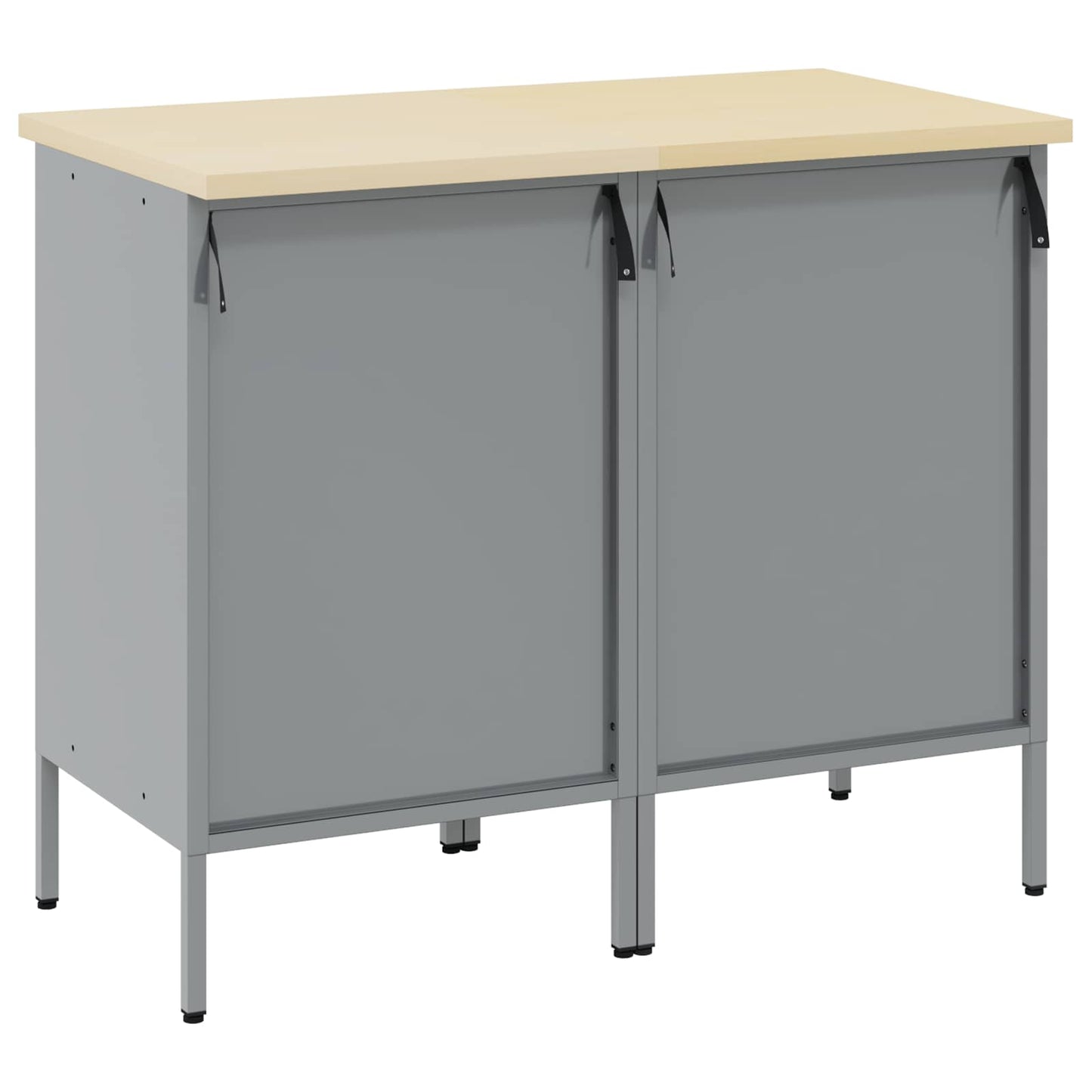 Munkaszekrény fiókkal 2 pcs Fekete és Szürke 100 x 55 x 85 cm