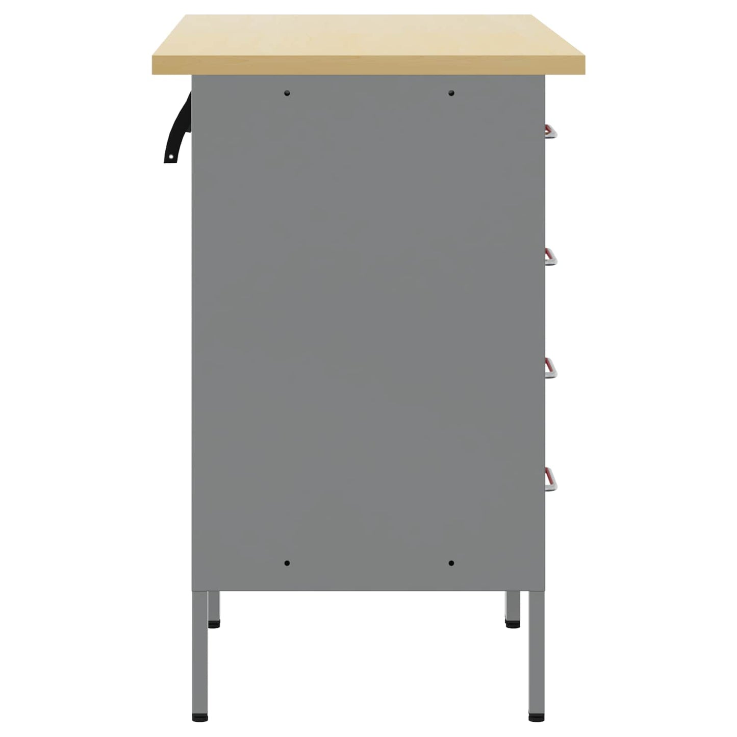 Munkaszekrény fiókkal 2 db Piros és Szürke 100 x 55 x 85 cm