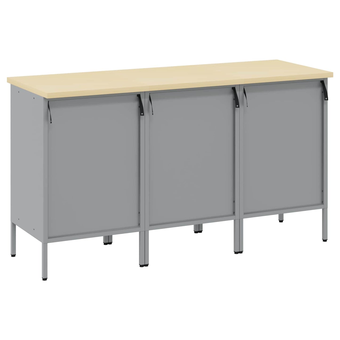 Munkaszekrény fiókkal 3 pcs Piros és Szürke 150 x 55 x 85 cm