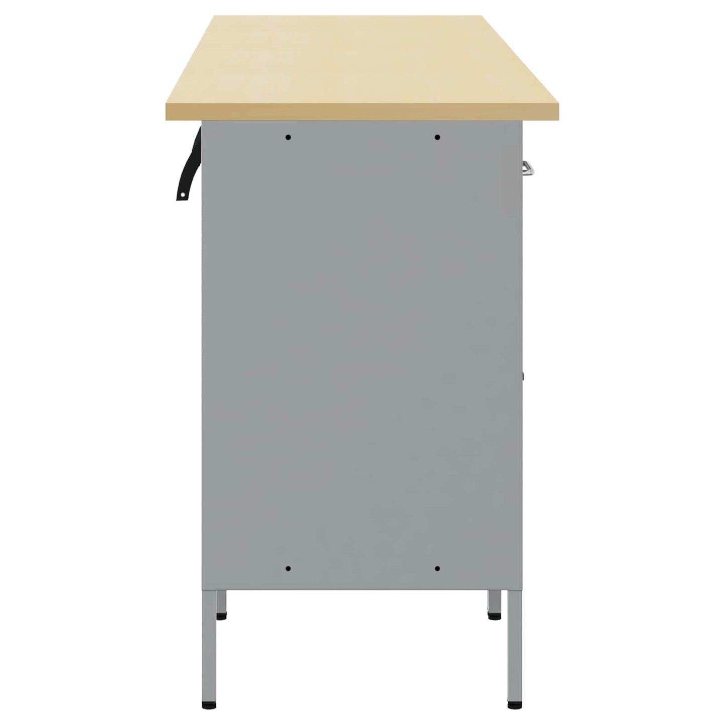 Munkaszekrény fiókkal 4 db Fekete és Szürke 200 x 55 x 85 cm