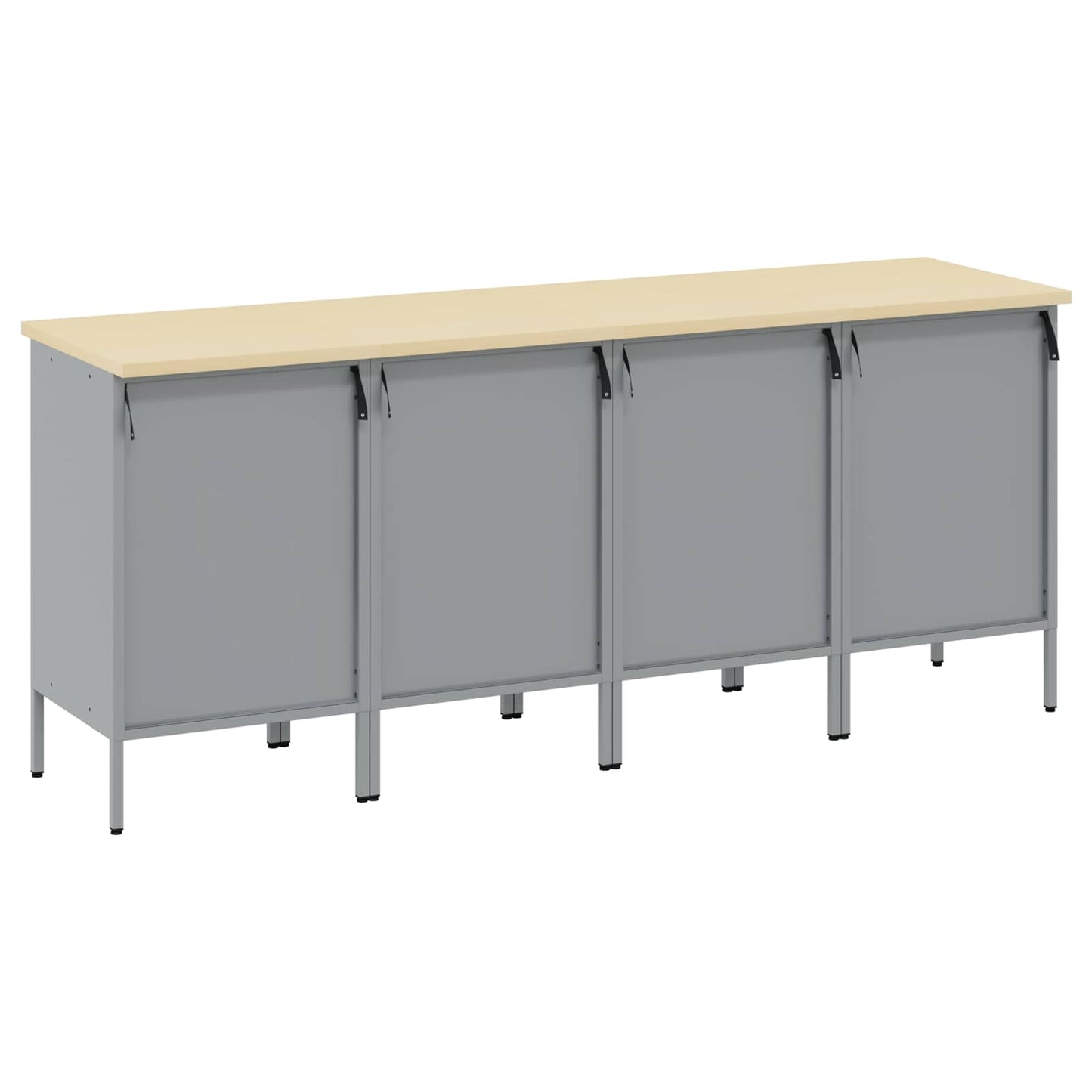 Munkaszekrény fiókkal 4 pcs Piros és Szürke 200 x 55 x 85 cm