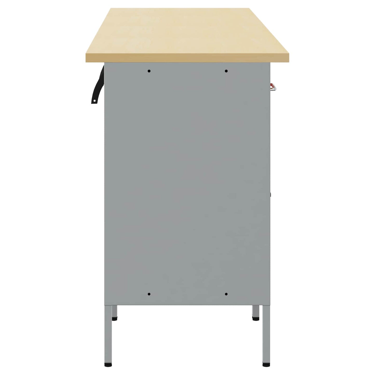Munkaszekrény fiókkal 4 pcs Piros és Szürke 200 x 55 x 85 cm