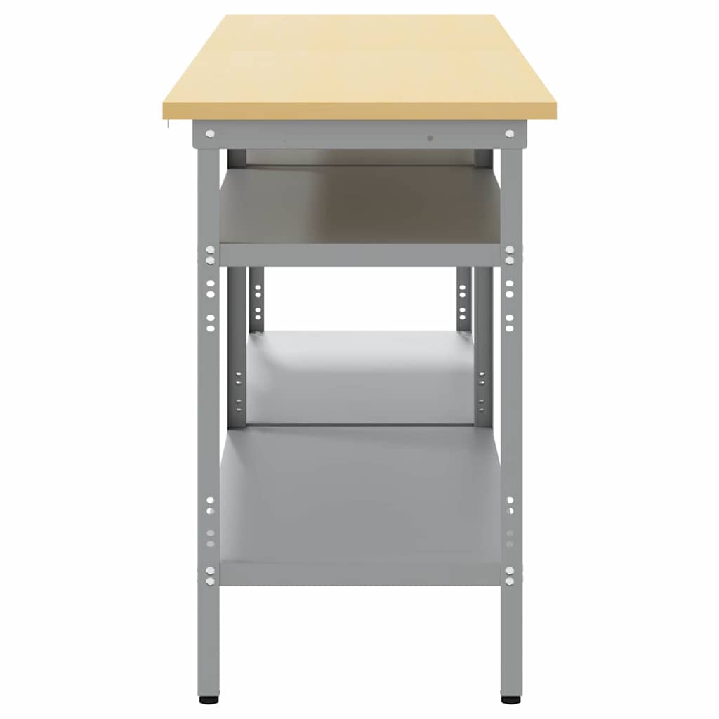 Munkapad készlet 2 pcs Barna és szürke 200 x 55 x 85 cm