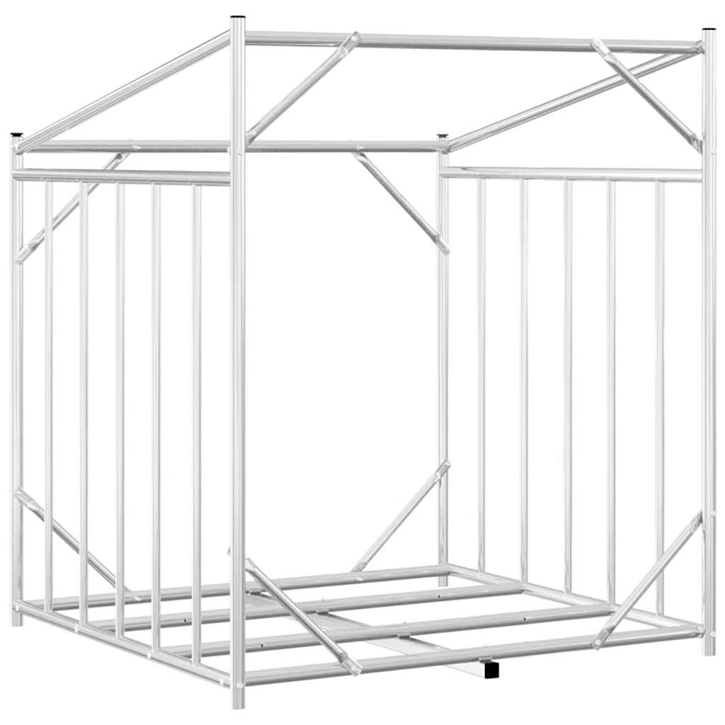 Tűzifa állvány esővédővel 100,5x100,5x110,5 cm horganyzott acél