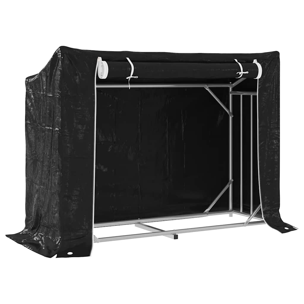 Tűzifa állvány esővédővel 151x60,5x110,5 cm horganyzott acél