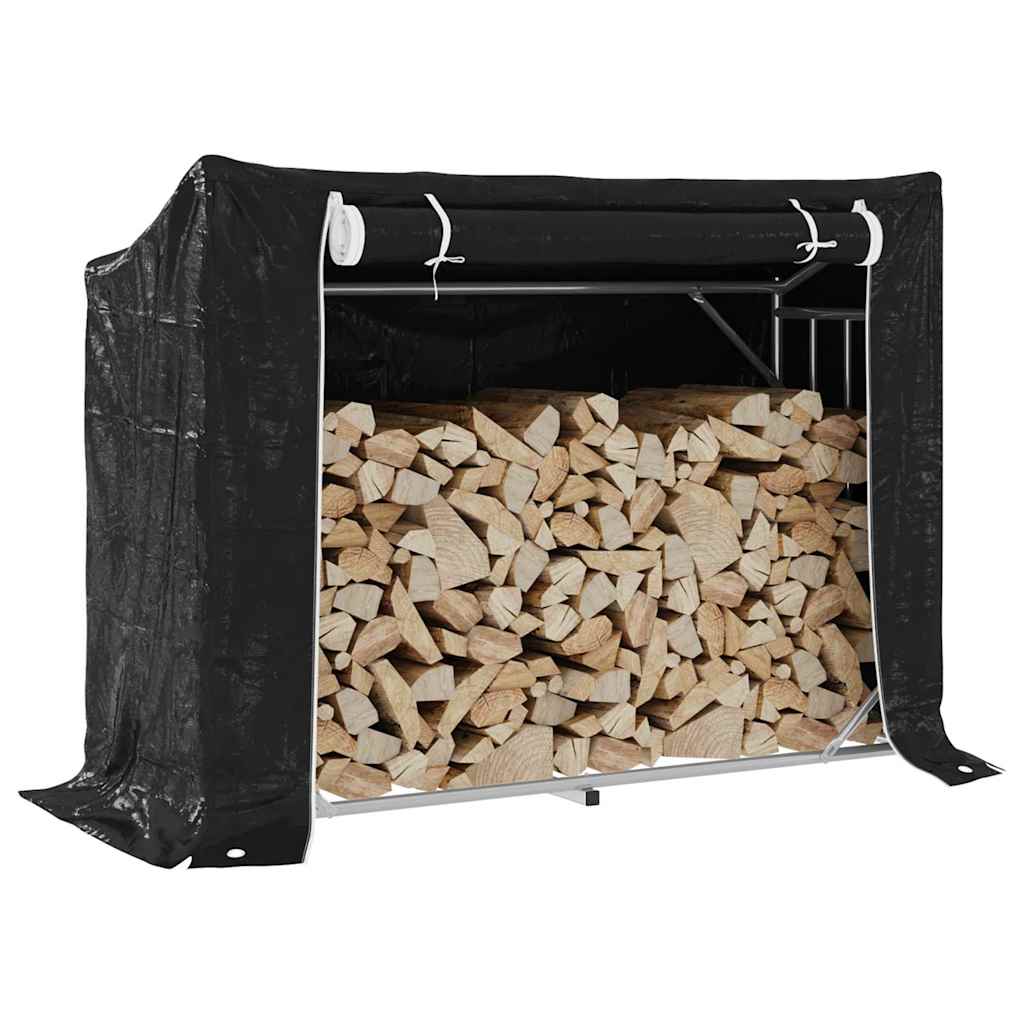 Tűzifa állvány esővédővel 151x60,5x110,5 cm horganyzott acél