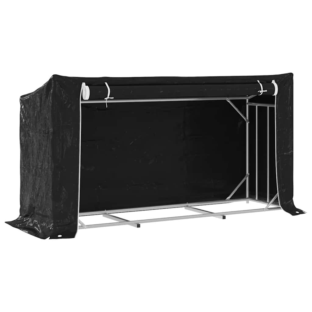 Tűzifa állvány esővédővel 200,5x60,5x110,5 cm horganyzott acél