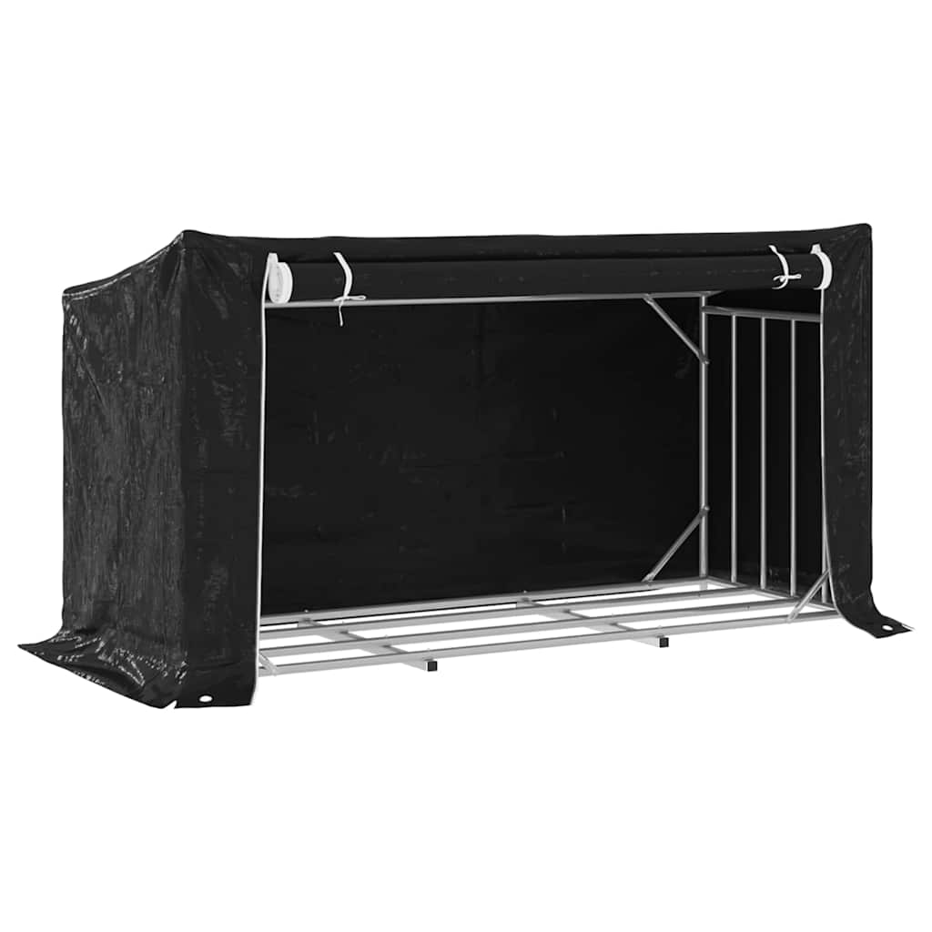Tűzifa állvány esővédővel 200,5x80,5x110,5 cm horganyzott acél