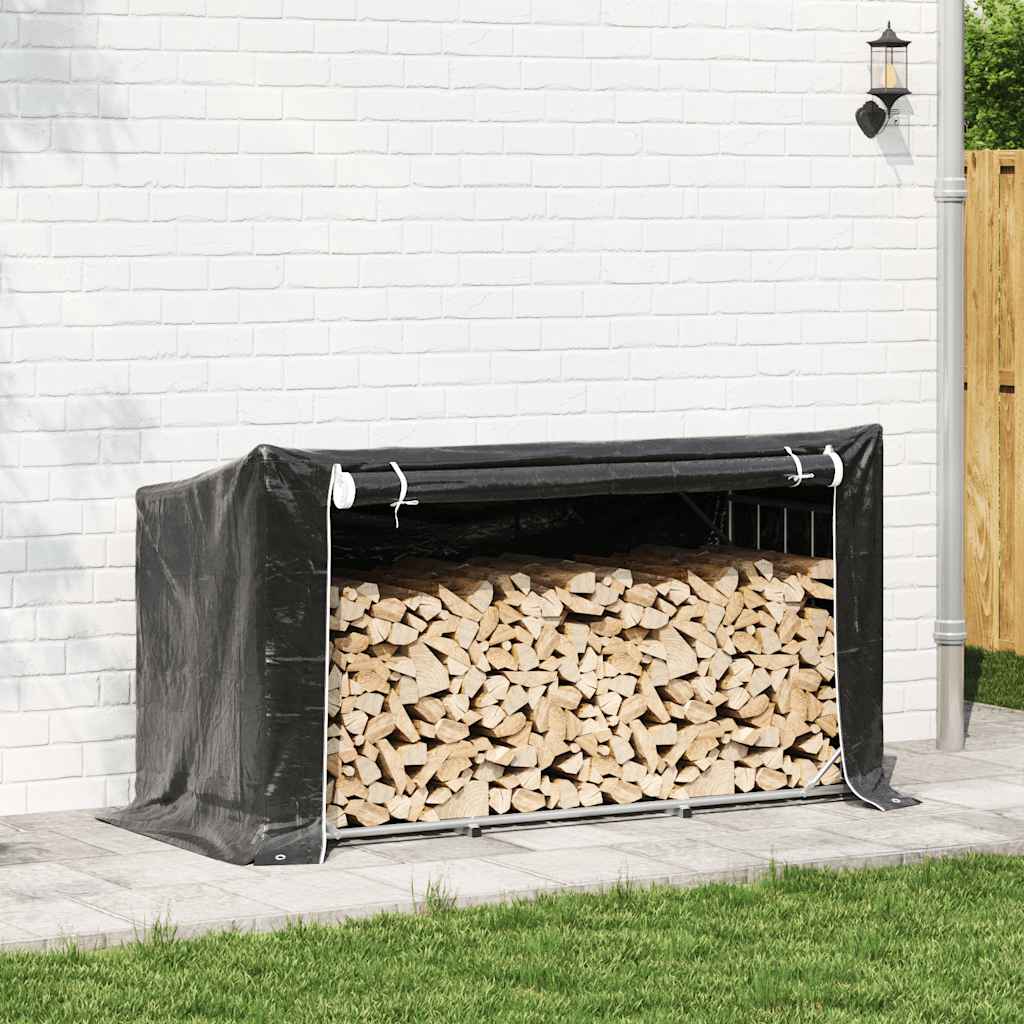 Tűzifa állvány esővédővel 200,5x80,5x110,5 cm horganyzott acél