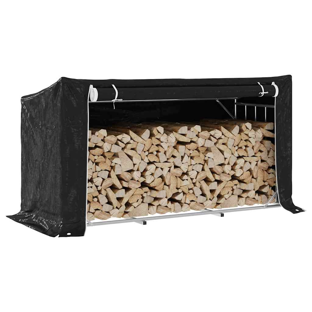 Tűzifa állvány esővédővel 200,5x80,5x110,5 cm horganyzott acél