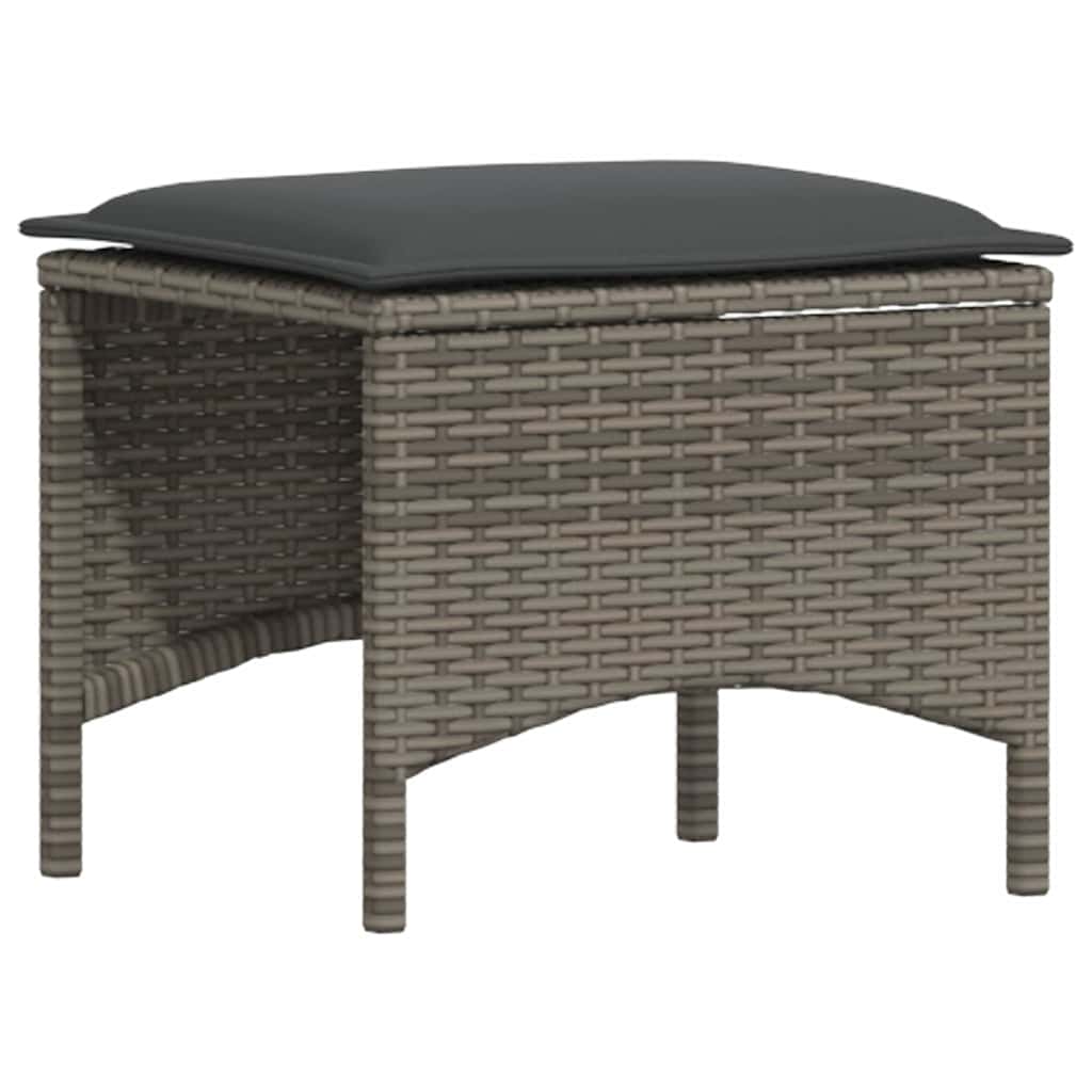 4 részes szürke polyrattan kerti étkezőszett párnával