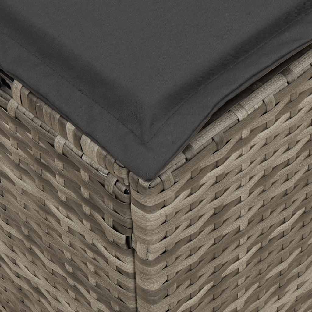 4 részes szürke polyrattan kerti étkezőszett párnával