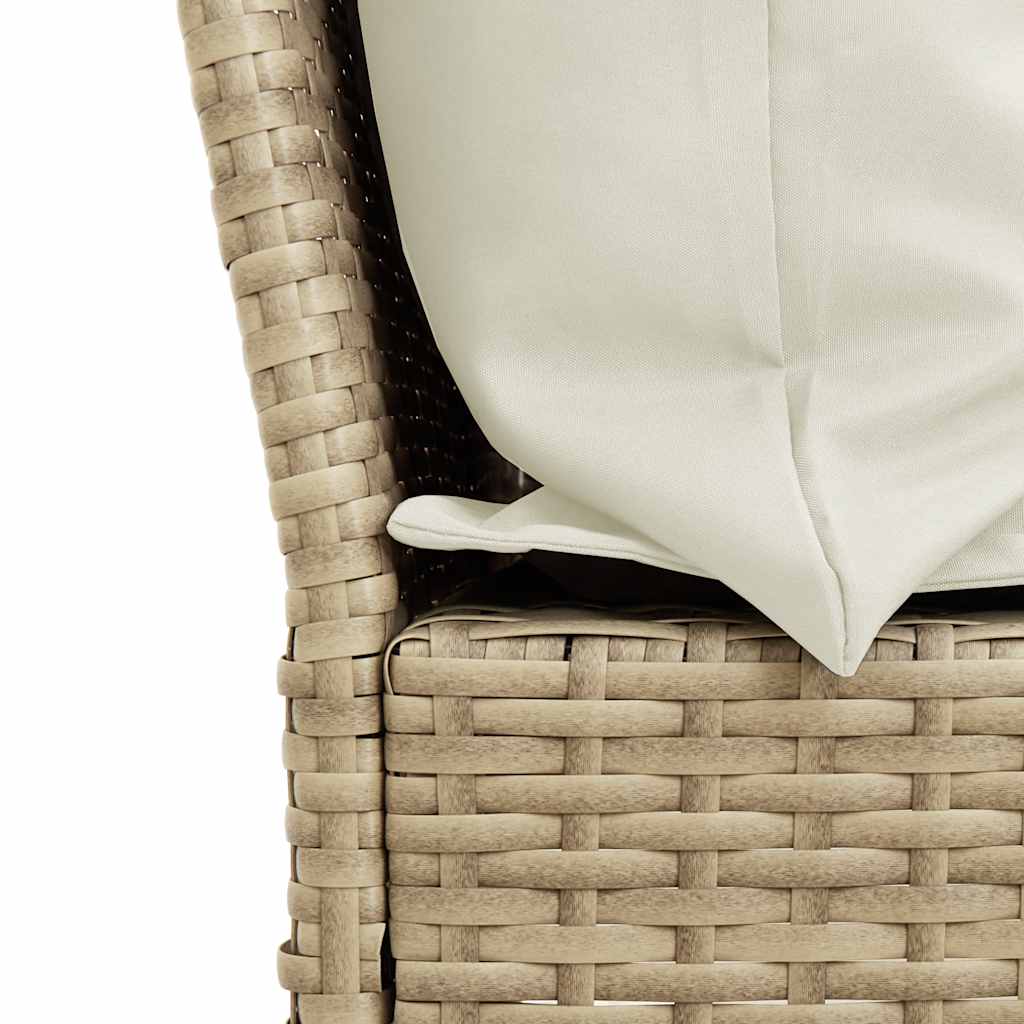 4 részes bézs polyrattan kerti étkezőgarnitúra párnákkal