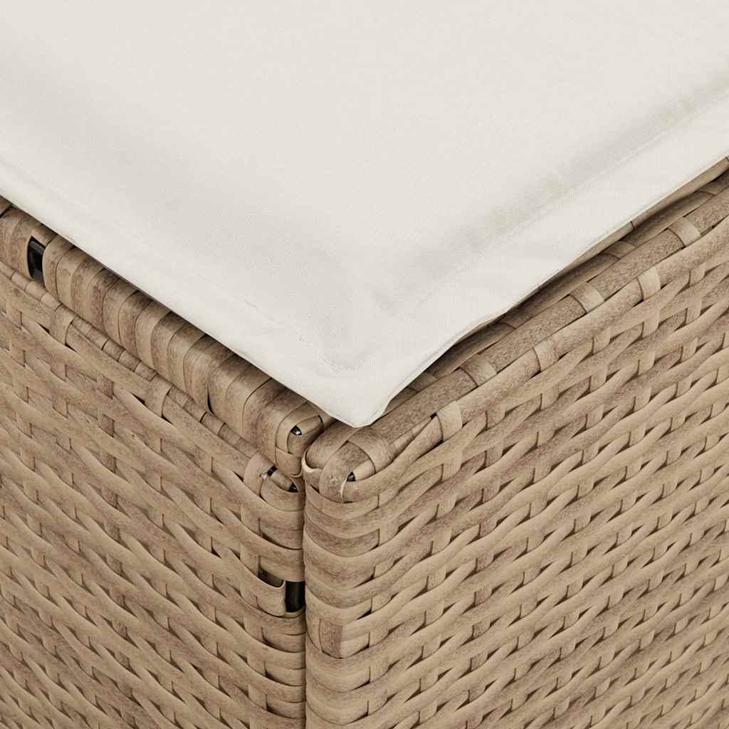 4 részes bézs polyrattan kerti étkezőgarnitúra párnákkal