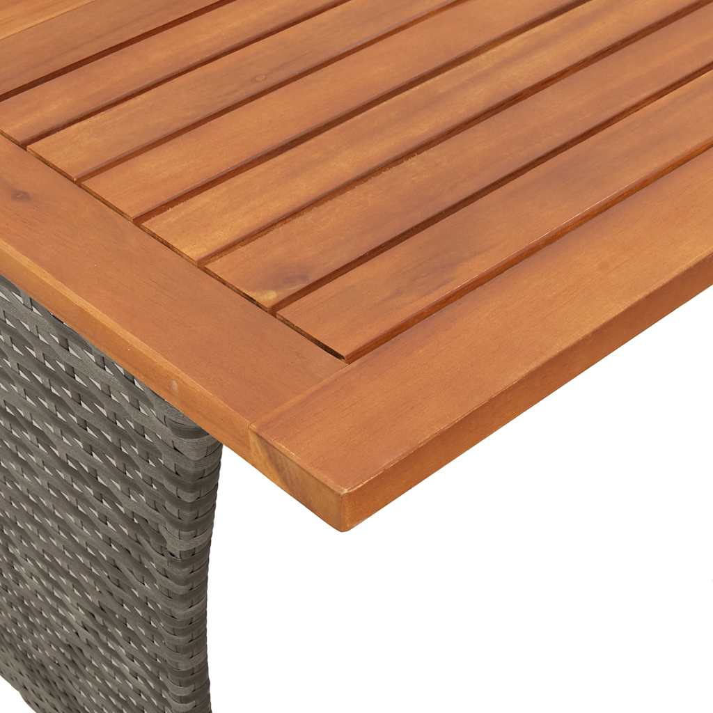 3 részes szürke polyrattan kerti étkezőgarnitúra párnával
