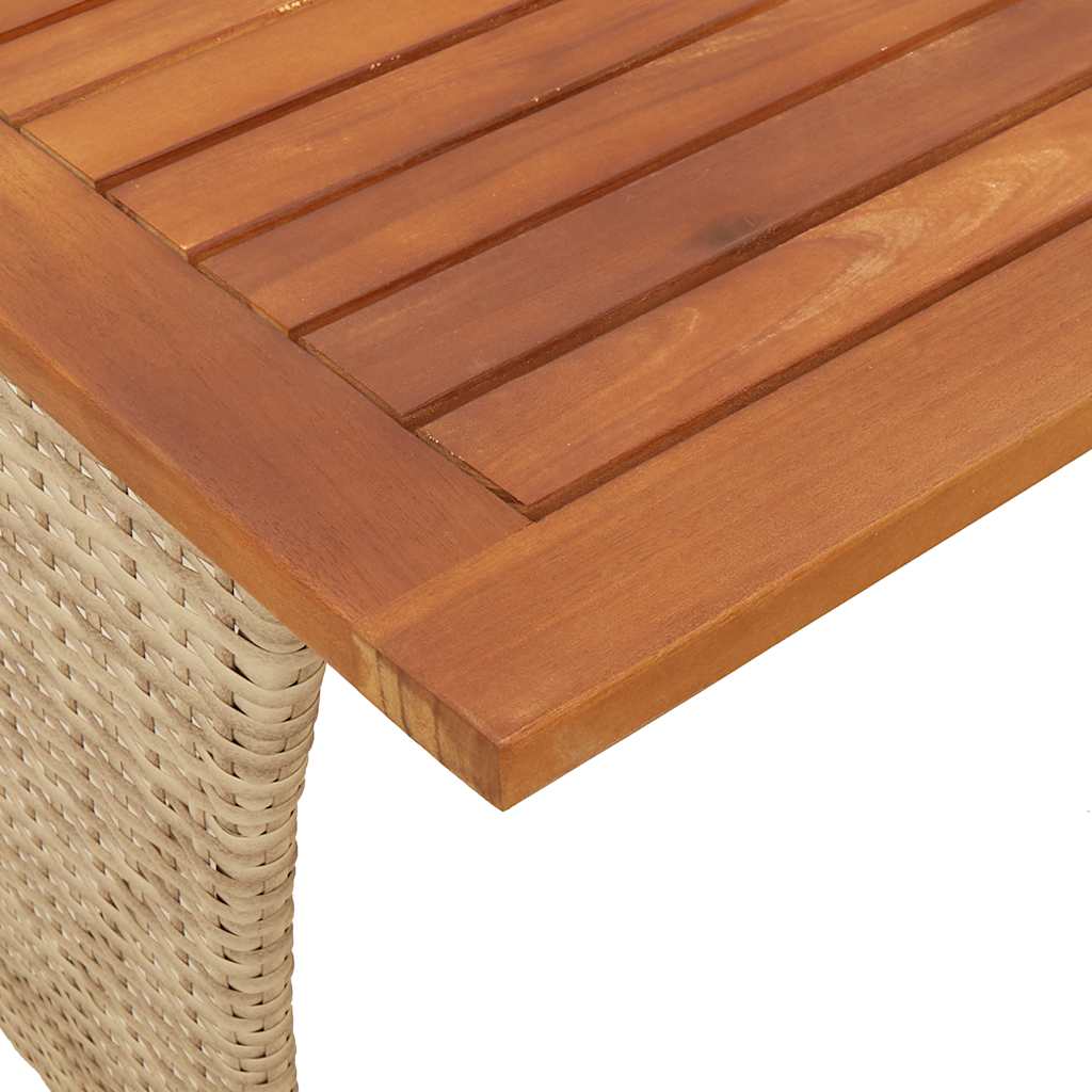 3 részes bézs polyrattan kerti étkezőgarnitúra párnákkal