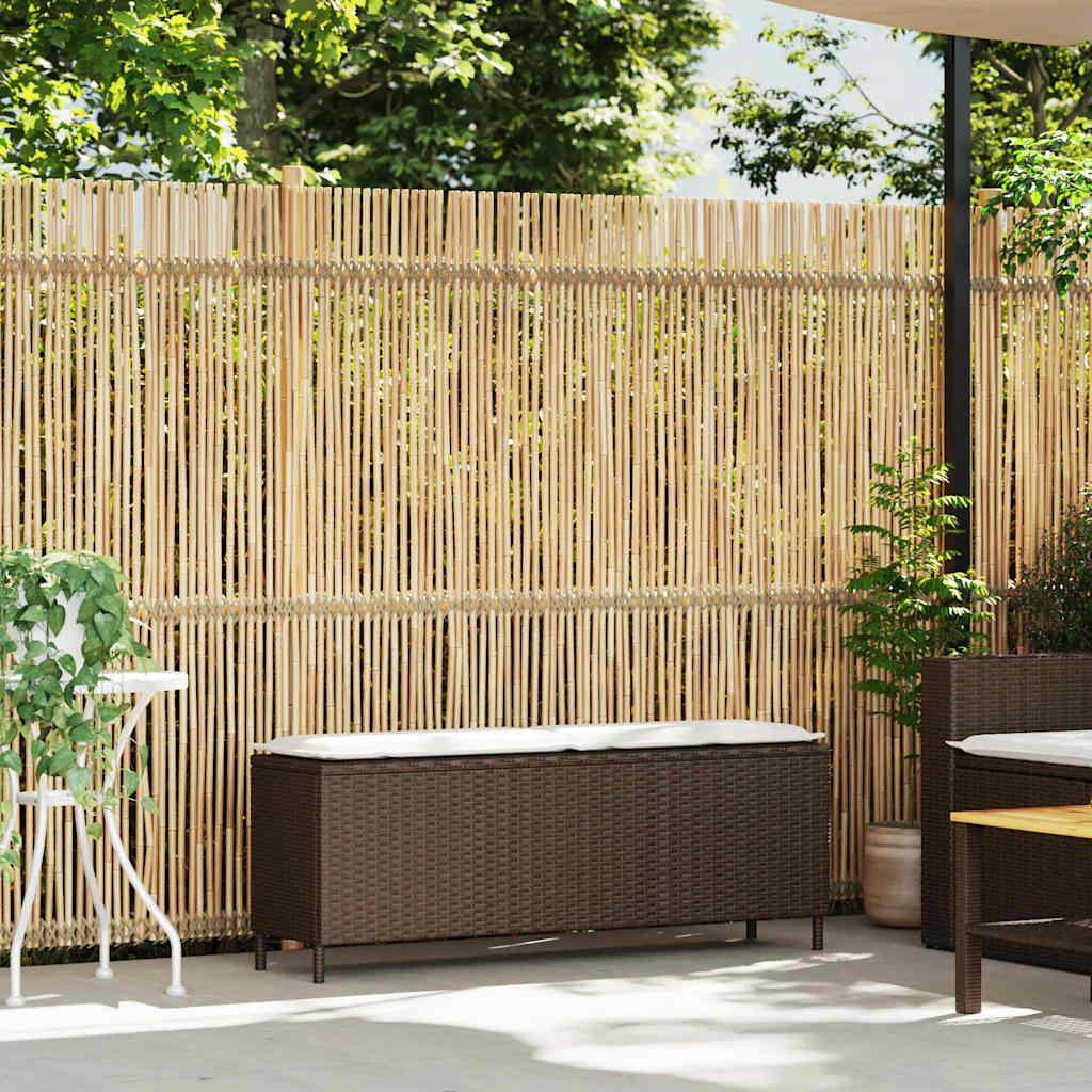 barna polyrattan kerti pad párnával 110x30x40,5 cm