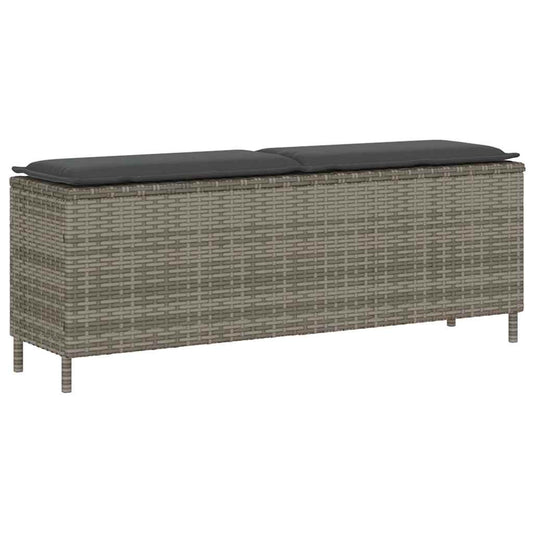 barna polyrattan kerti pad párnával 110x30x40,5 cm