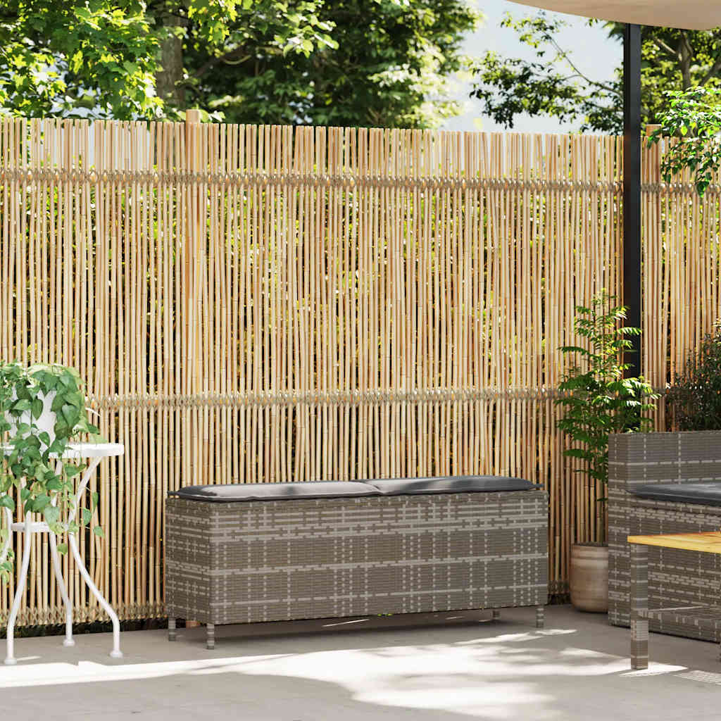 barna polyrattan kerti pad párnával 110x30x40,5 cm
