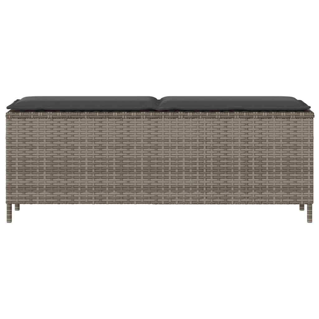 barna polyrattan kerti pad párnával 110x30x40,5 cm