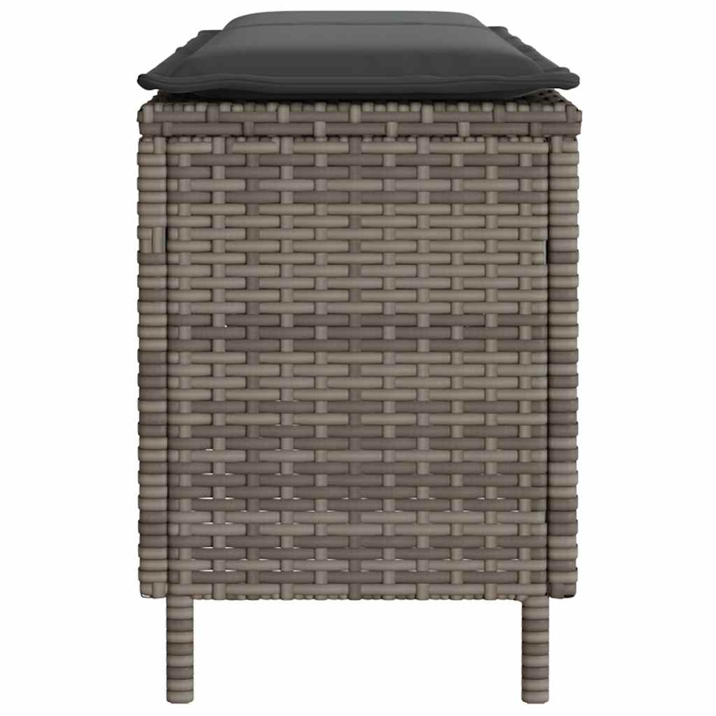 barna polyrattan kerti pad párnával 110x30x40,5 cm