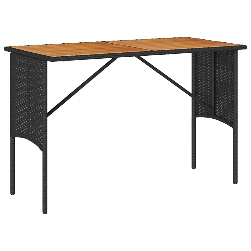 3 részes fekete polyrattan kerti étkezőgarnitúra párnákkal