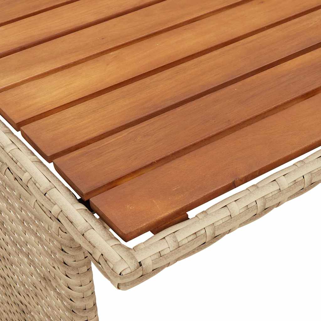3 részes bézs polyrattan kerti étkezőgarnitúra párnákkal