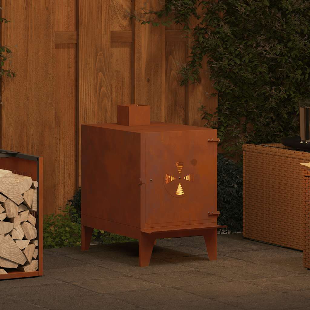 kemping tűzhely 35x50x60 cm Corten acél