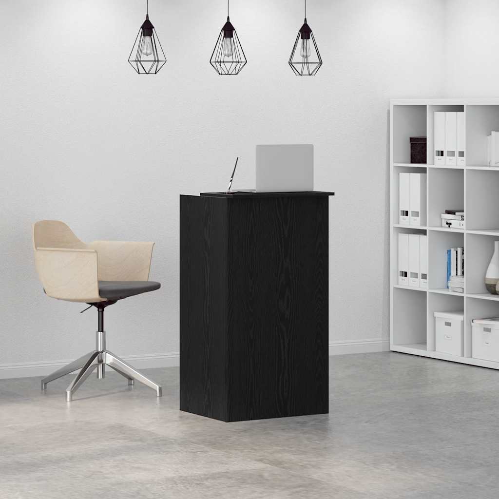 recepciós pult fekete 55x50x103,5 cm szerelt fa