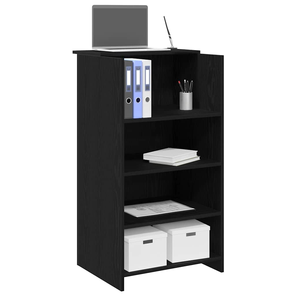 recepciós pult fekete 55x50x103,5 cm szerelt fa