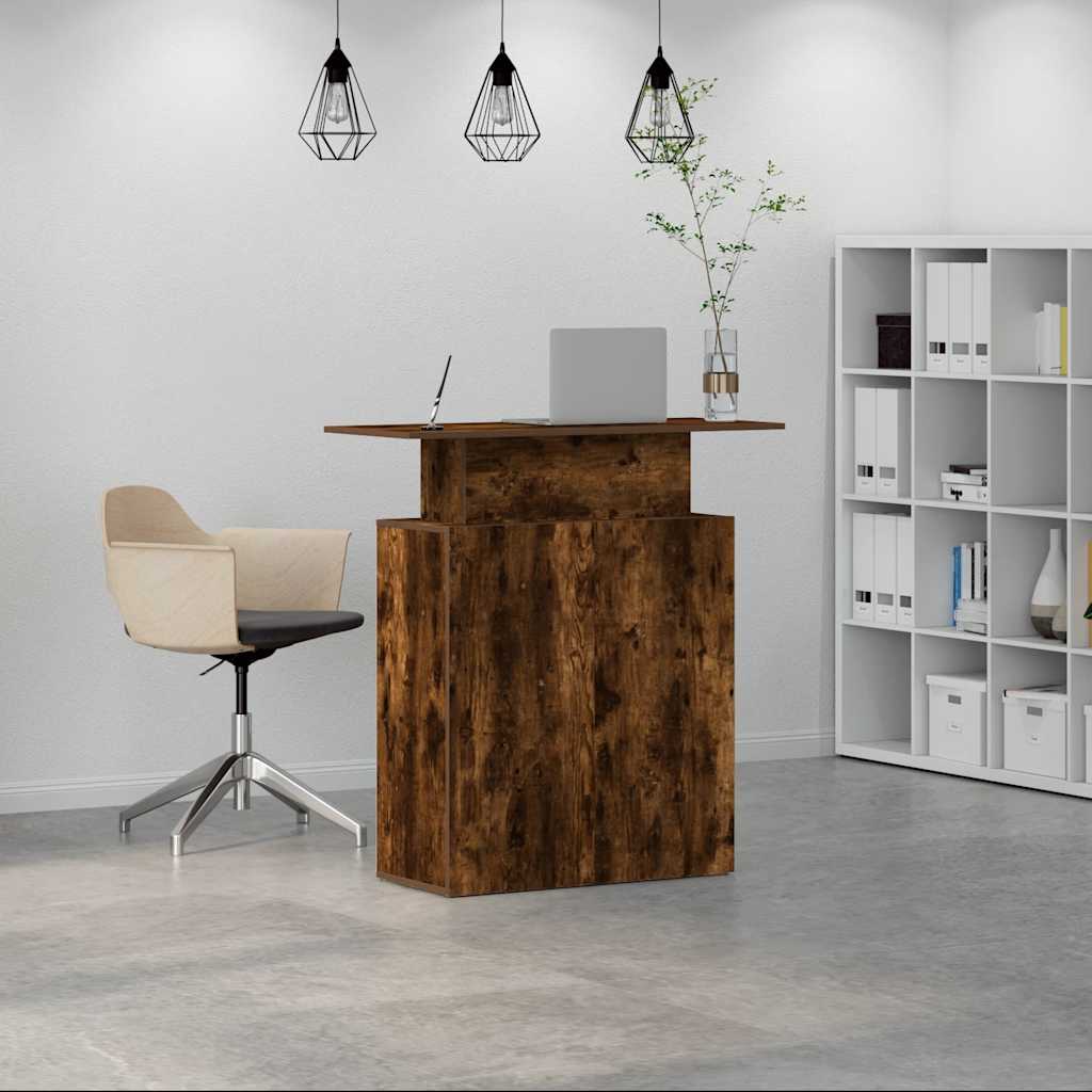 recepciós pult füstös tölgy 100x40x104 cm szerelt fa