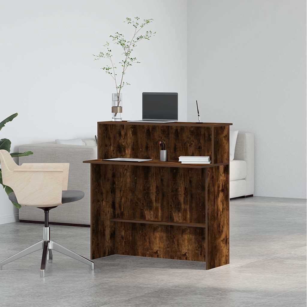 recepciós pult füstös tölgy 100x40x104 cm szerelt fa