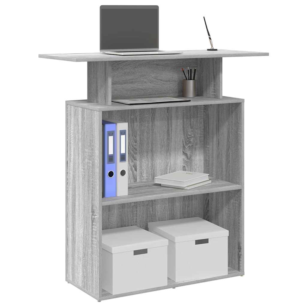 recepciós pult szürke sonoma 100x40x104 cm szerelt fa