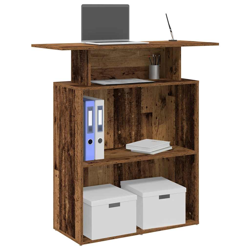 recepciós pult antik fa 100x40x104 cm szerelt fa