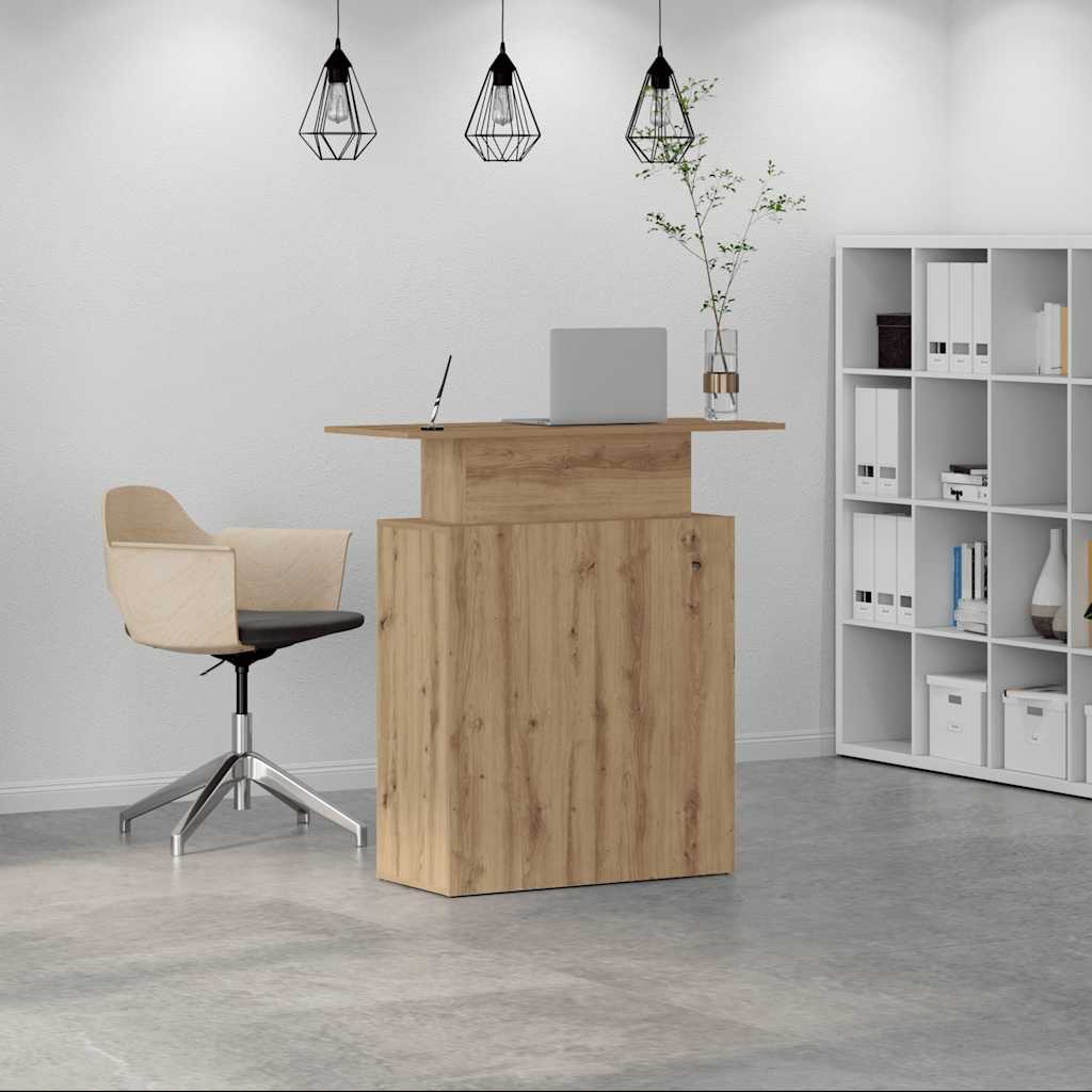 recepciós pult kézműves tölgy 100x40x104 cm szerelt fa