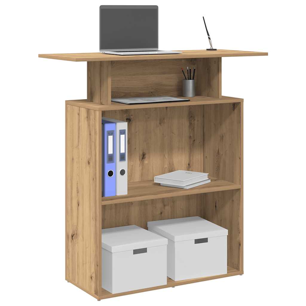 recepciós pult kézműves tölgy 100x40x104 cm szerelt fa