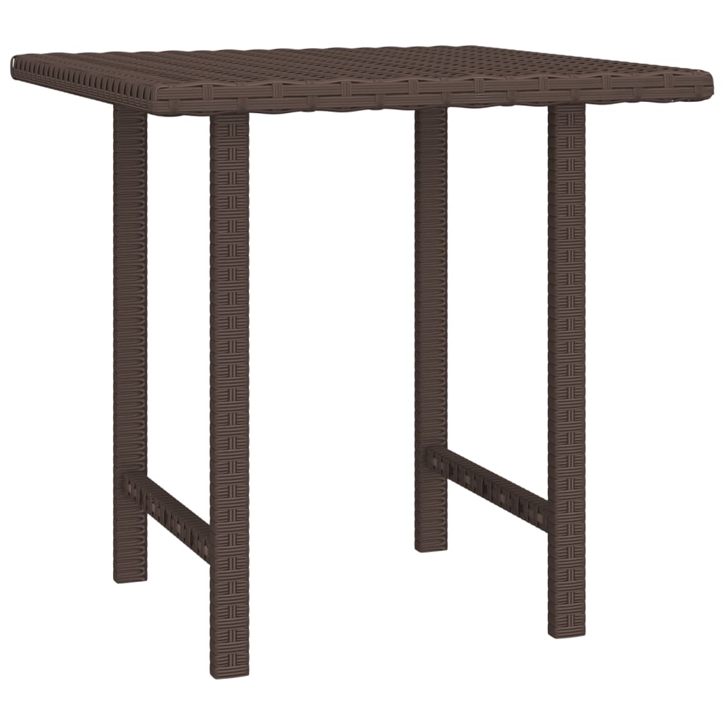3 db barna polyrattan kerti kisasztal
