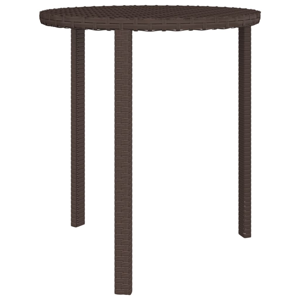 3 db barna polyrattan kerti kisasztal