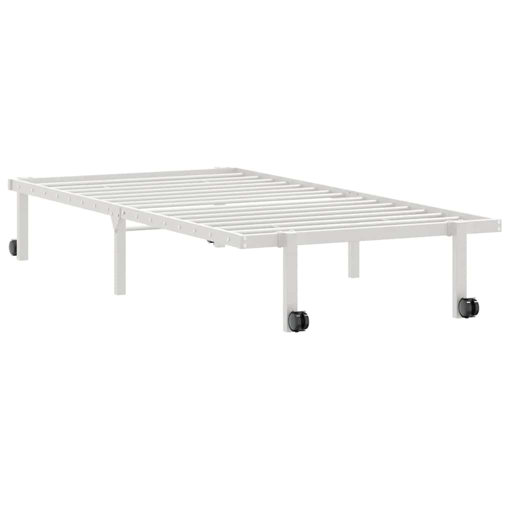 fehér acél ágykeret matrac nélkül összecsukható 90x200 cm