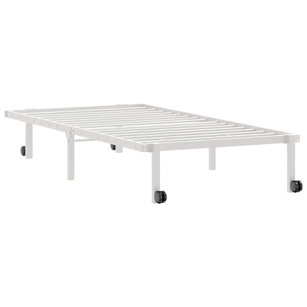 fehér acél ágykeret matrac nélkül összecsukható 90x200 cm