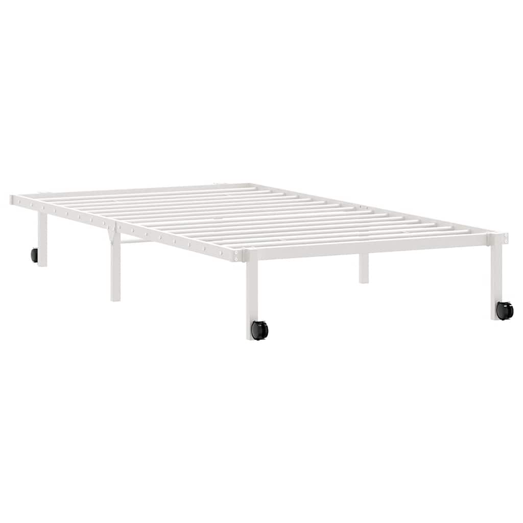 fehér acél ágykeret matrac nélkül összecsukható 100x200 cm