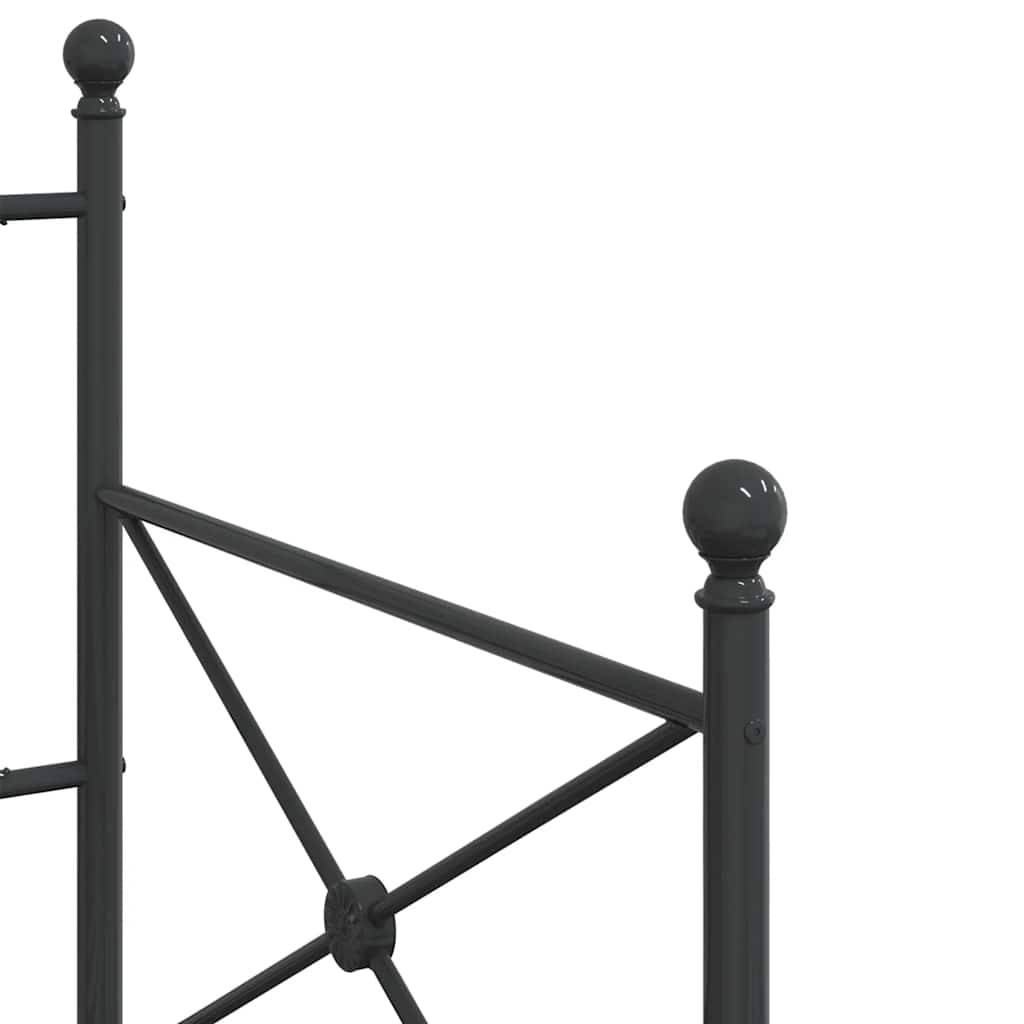 fekete acél kanapéágy matrac nélkül 75 x 190 cm