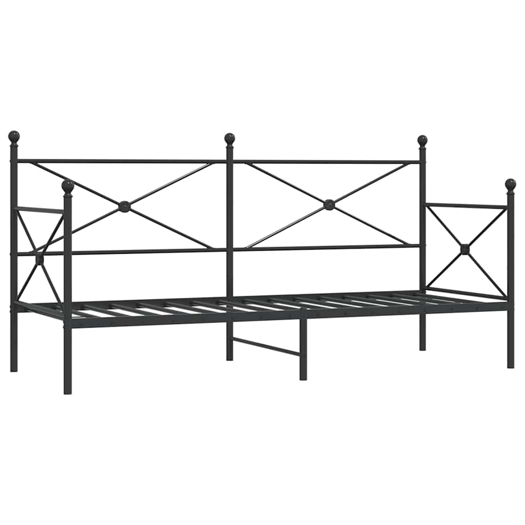 kanapéágy matrac nélkül fekete 80x200 cm acél